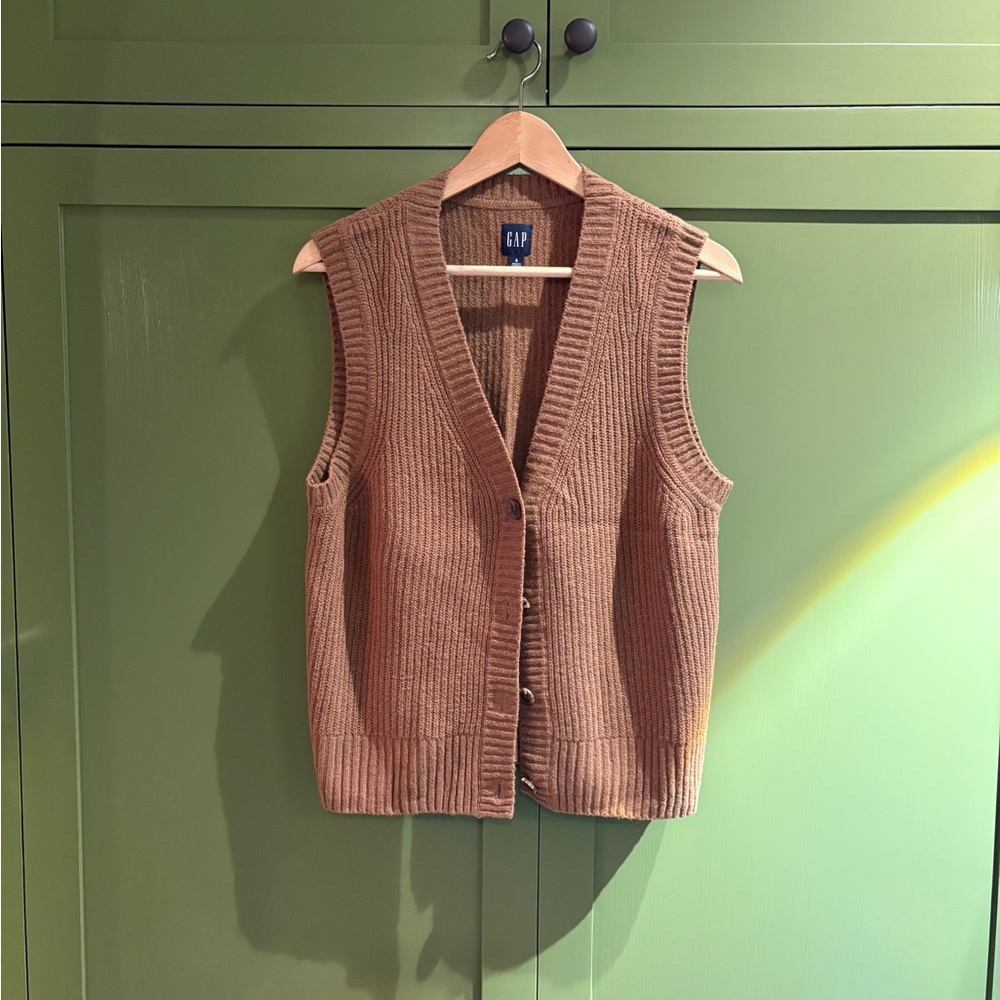 GAP cashsoft Brown Knit Vest sweater size S - Picture 1 of 4